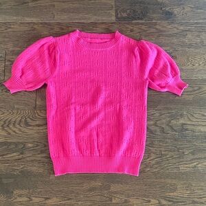 Pink Puff Sleeve Sweater